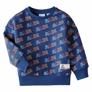NWT Children's ALDI Gear Logo Pullover Sweatshirt Navy Size 3T